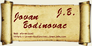 Jovan Bodinovac vizit kartica